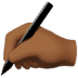 ✍🏾 writing hand: medium-dark skin tone display on Apple